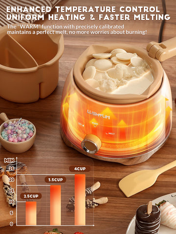 LUSHYUM spatula included for easy stirring and precise mixing.