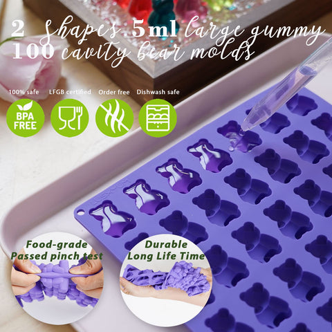 LUSHYUM worm mold detail creates vivid gummy worms for playful treats