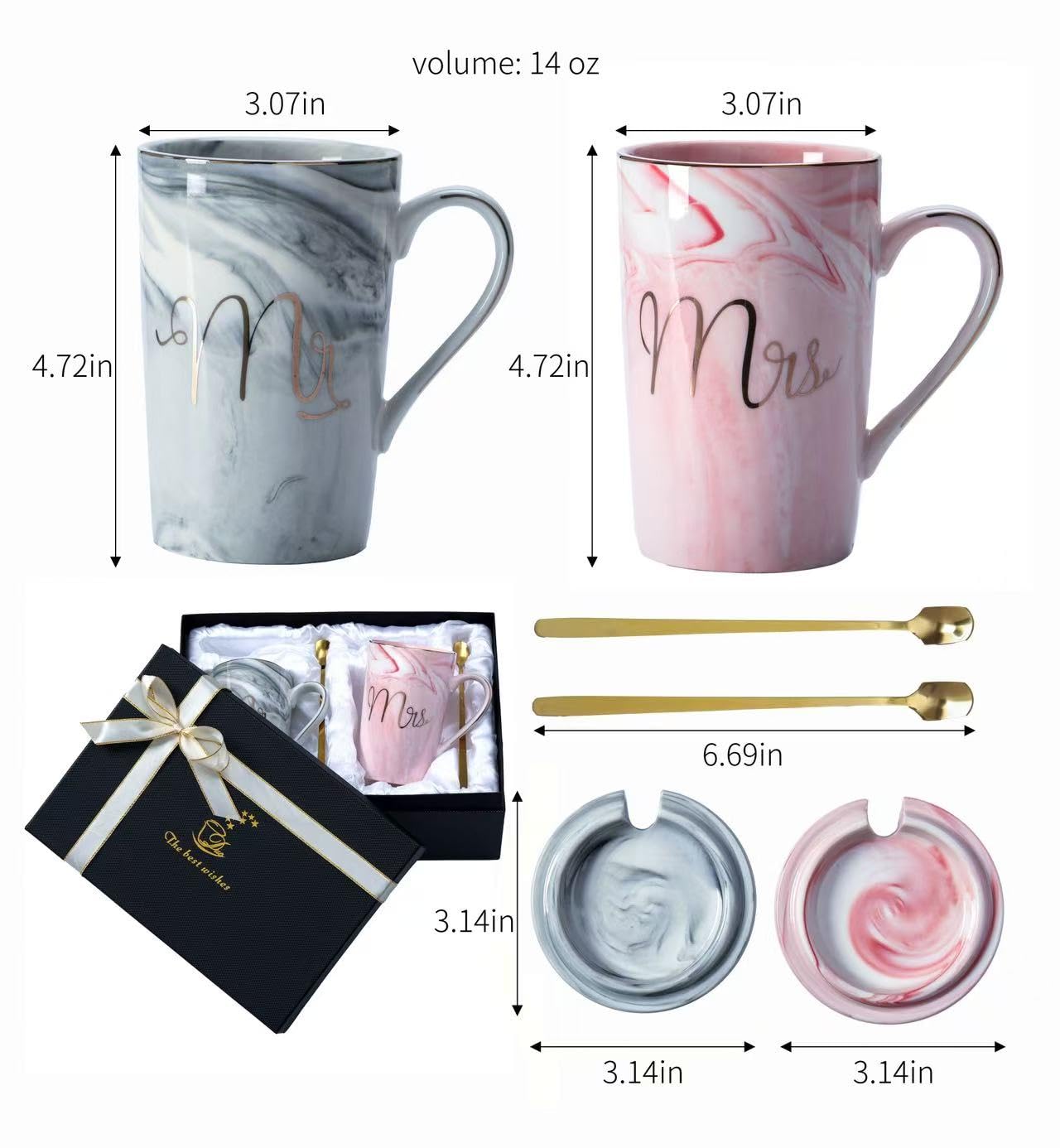 Luspan bridal shower gift box mugs with stylish presentation.