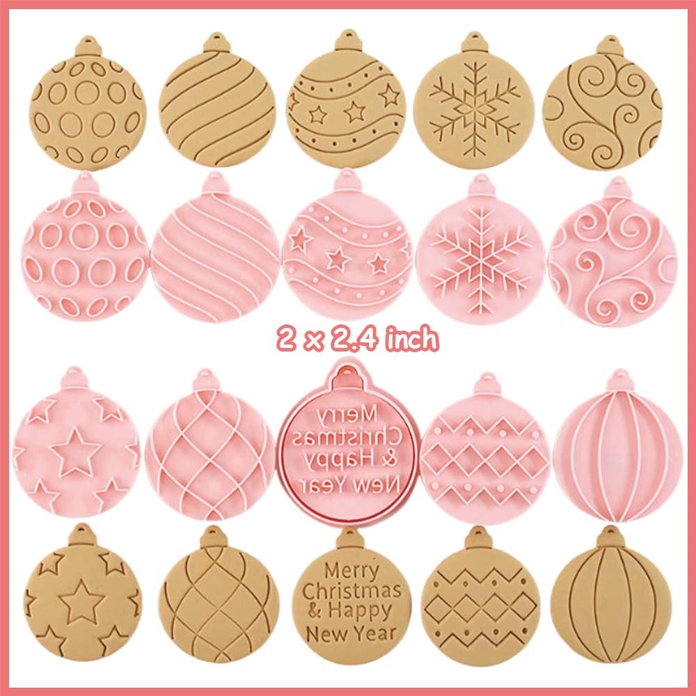 Lutoku 3D raised design stamps add textured ornament patterns to cookies.