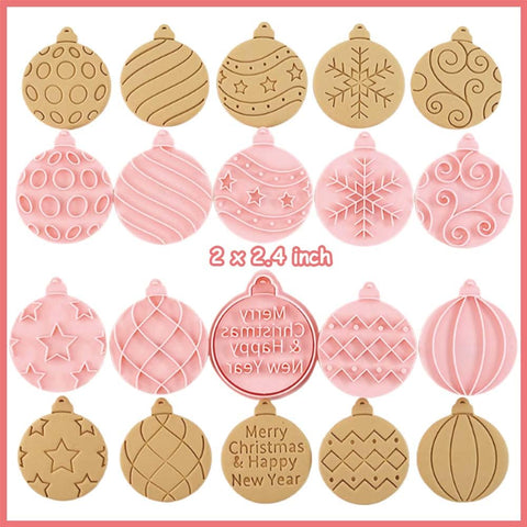 Lutoku 3D raised design stamps add textured ornament patterns to cookies.