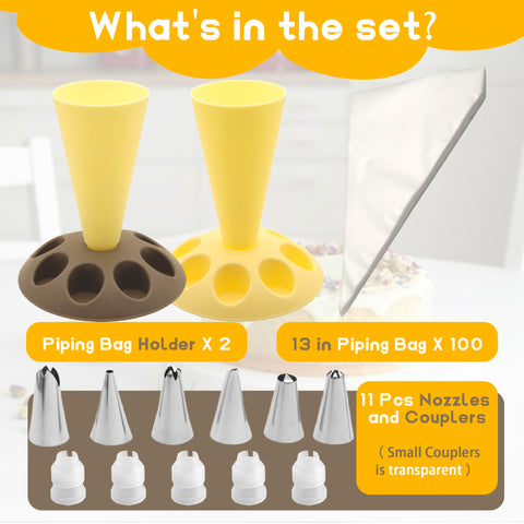 LUTQ complete baking set including disposable piping bags for mess-free decorating