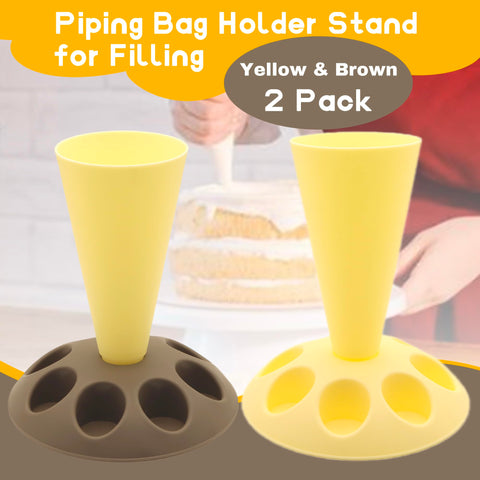 LUTQ piping bag stand with eight nozzle slots organized for quick decorating