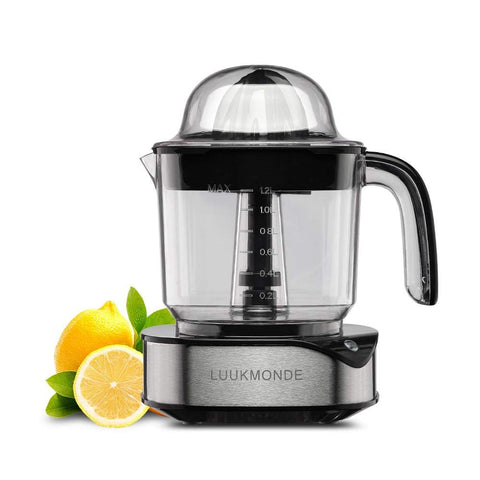 Luukmonde electric citrus juicer with large capacity jug for family breakfasts.