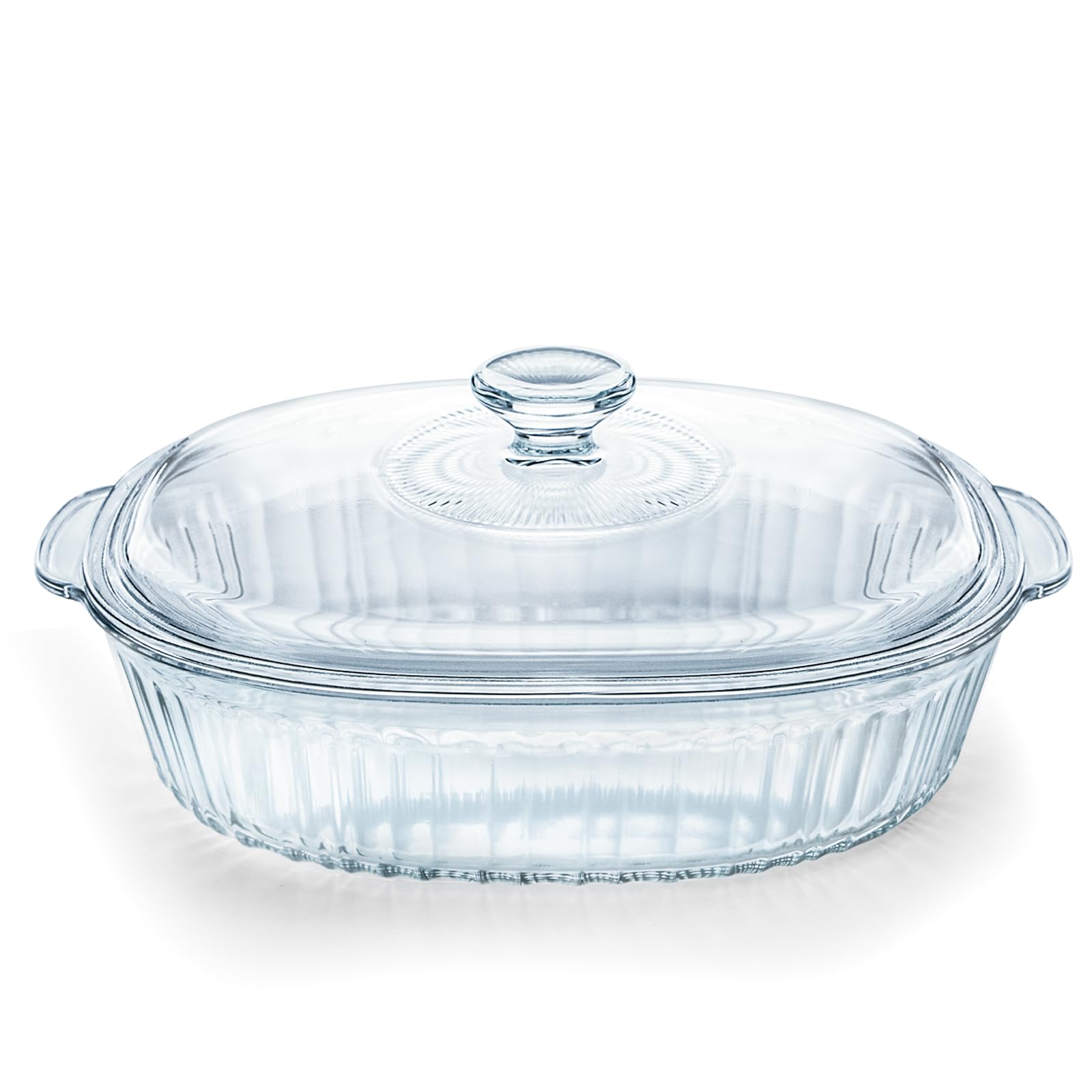 Luvan casserole dish with lid for even heating and family meals.