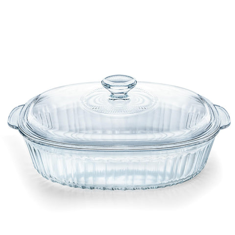 Luvan casserole dish with lid for even heating and family meals.