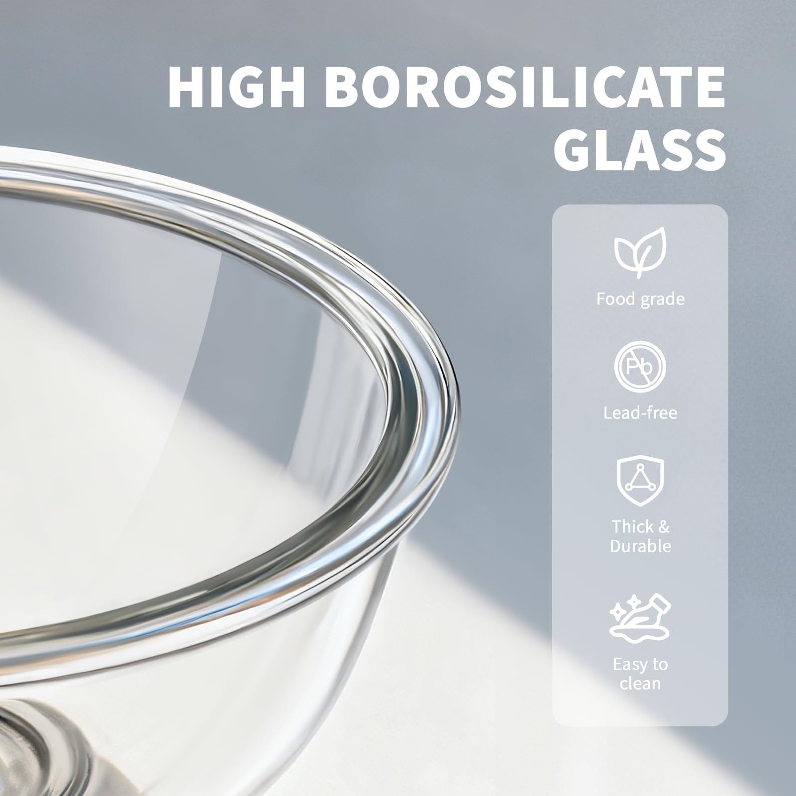 Luvan glass mixing bowl 3.75qt with lid for big salads.