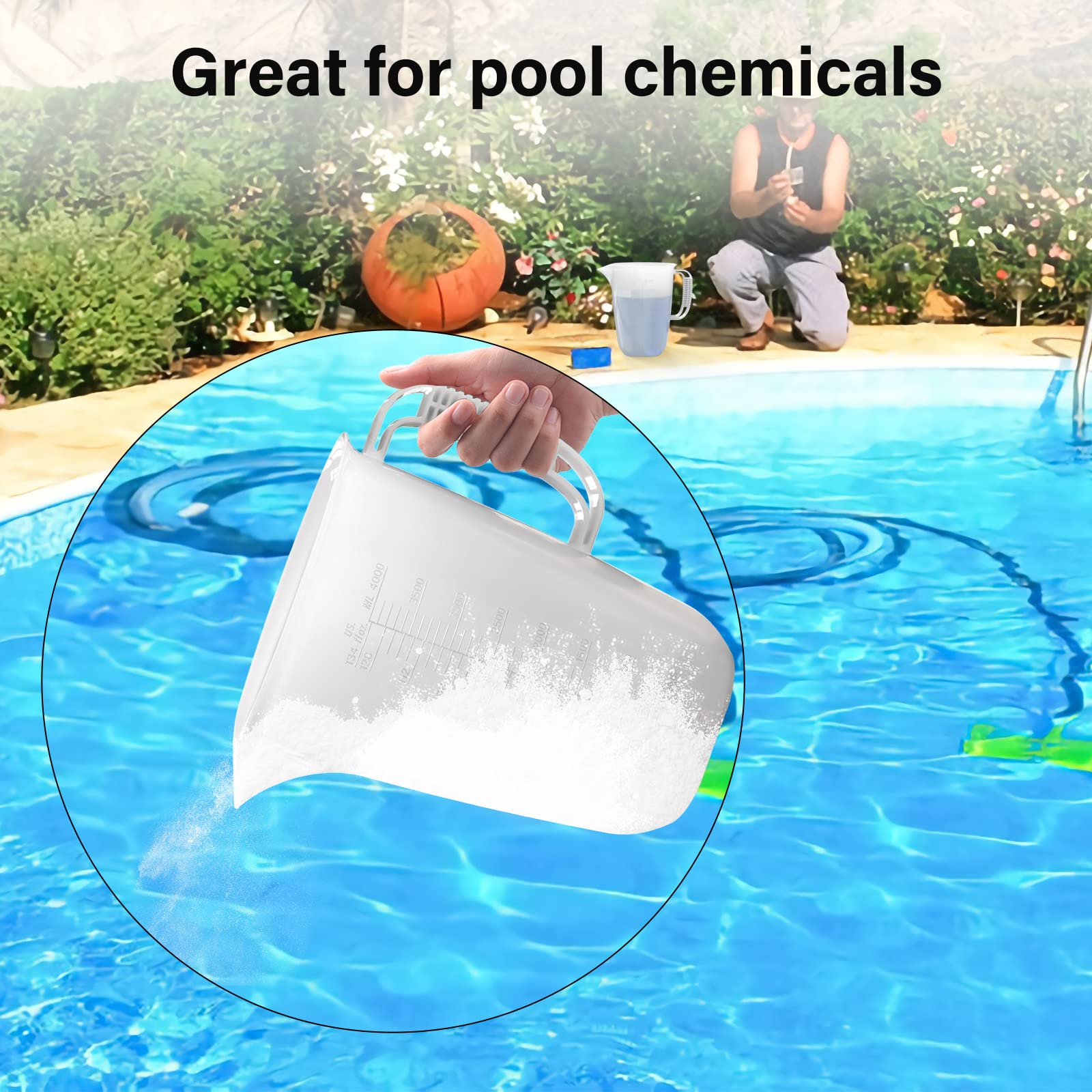 Luvan semi-transparent measuring container keeps markings visible for accuracy