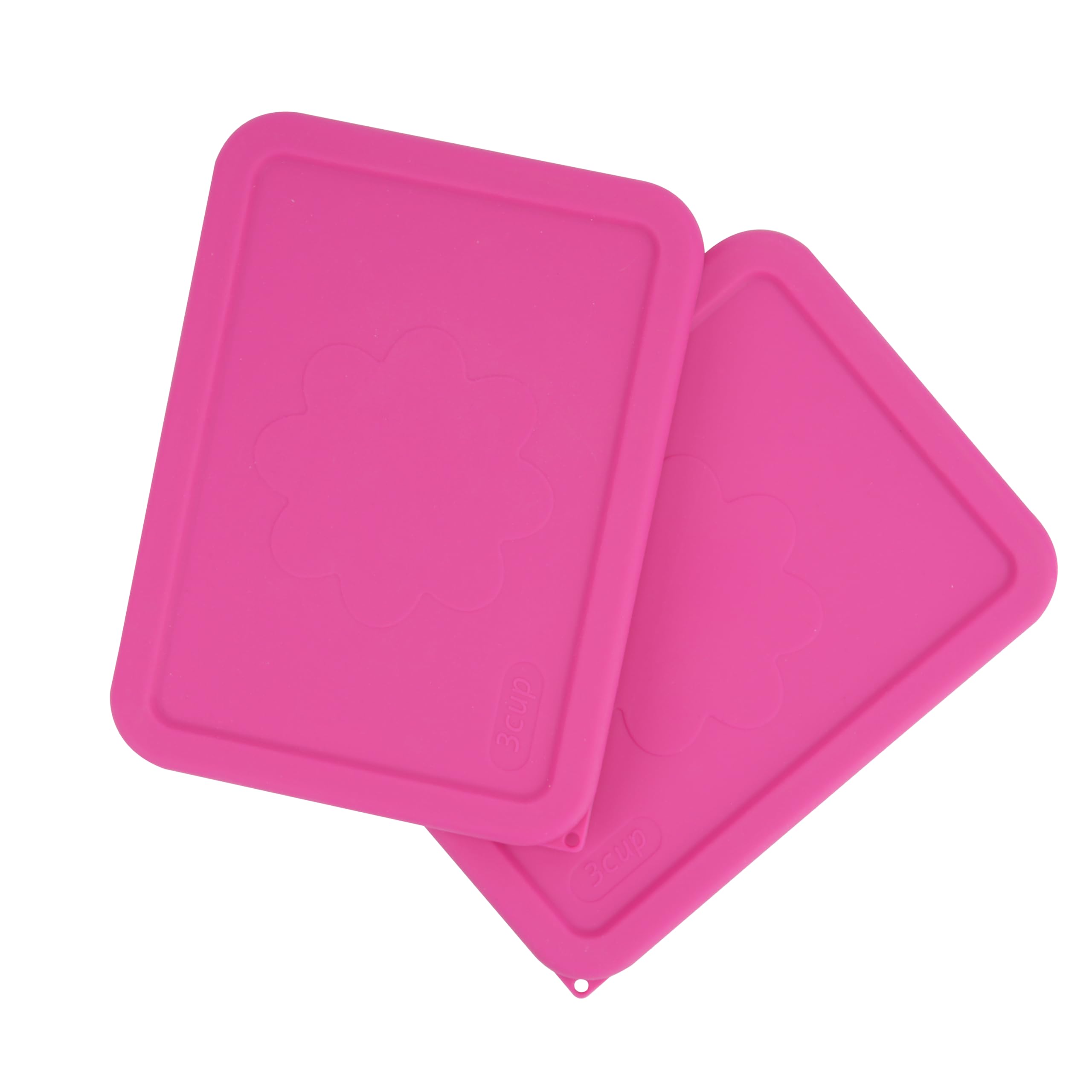 LUVCOSY 3‑cup rectangle silicone lid rose red for Pyrex bowls with leak-proof seal