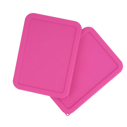 LUVCOSY 3‑cup rectangle silicone lid rose red for Pyrex bowls with leak-proof seal