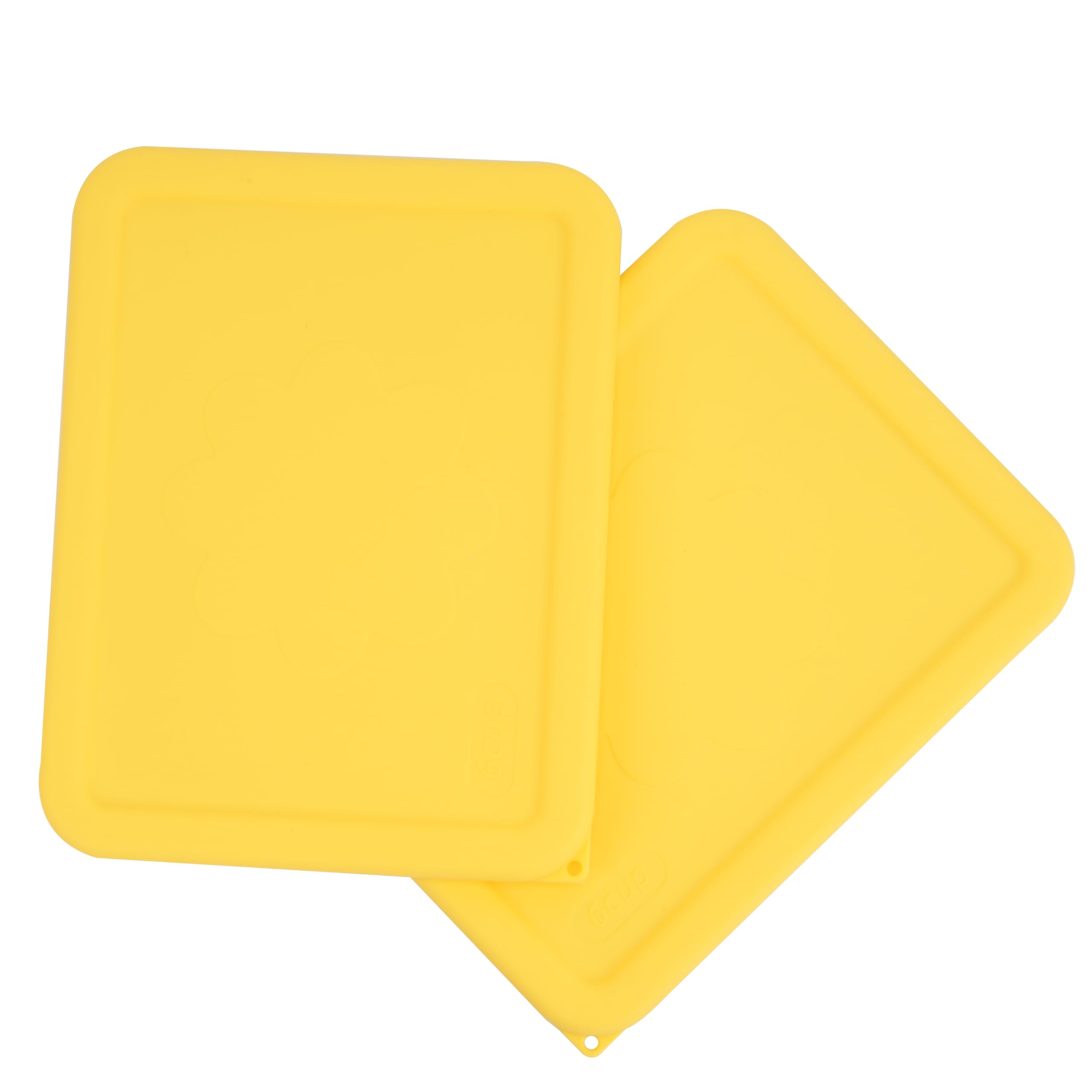 LUVCOSY 6-Cup rectangle silicone lid on a Pyrex bowl keeps contents fresh