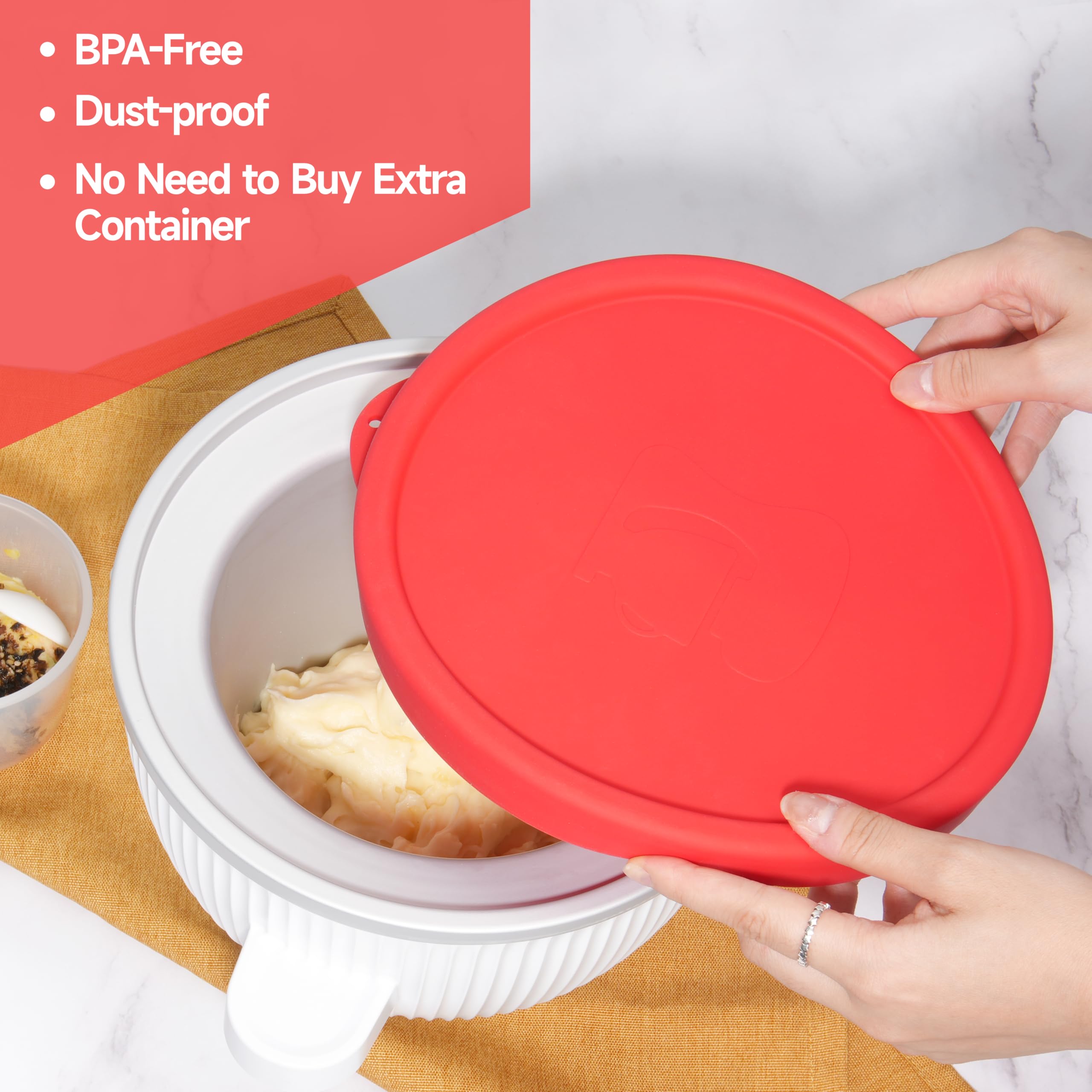 LUVCOSY lid is dishwasher safe for easy cleanup after scooping.