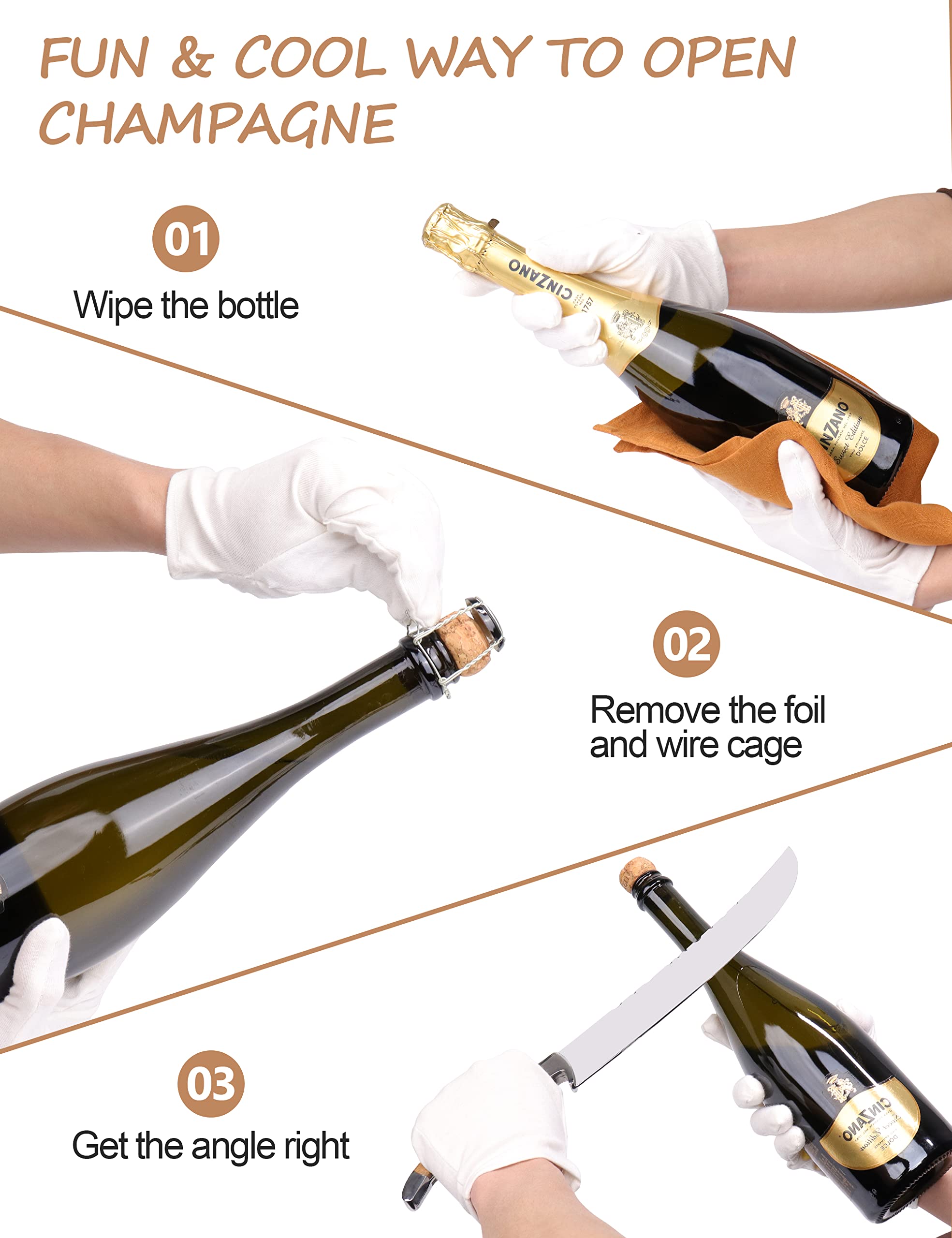 LUVCOSY Ergonomic handle provides balanced grip for smooth wine opening.