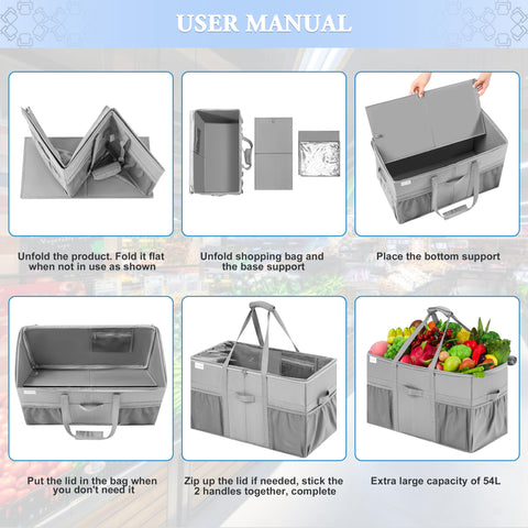 LUVHOMEE foldable tote bag with lids for storage