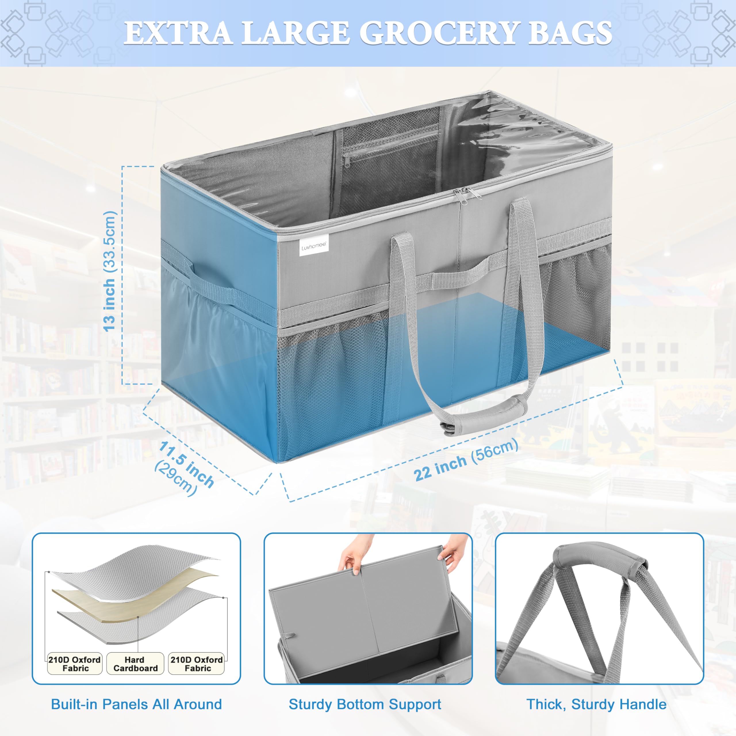 LUVHOMEE tote bag bottom support keeps items upright