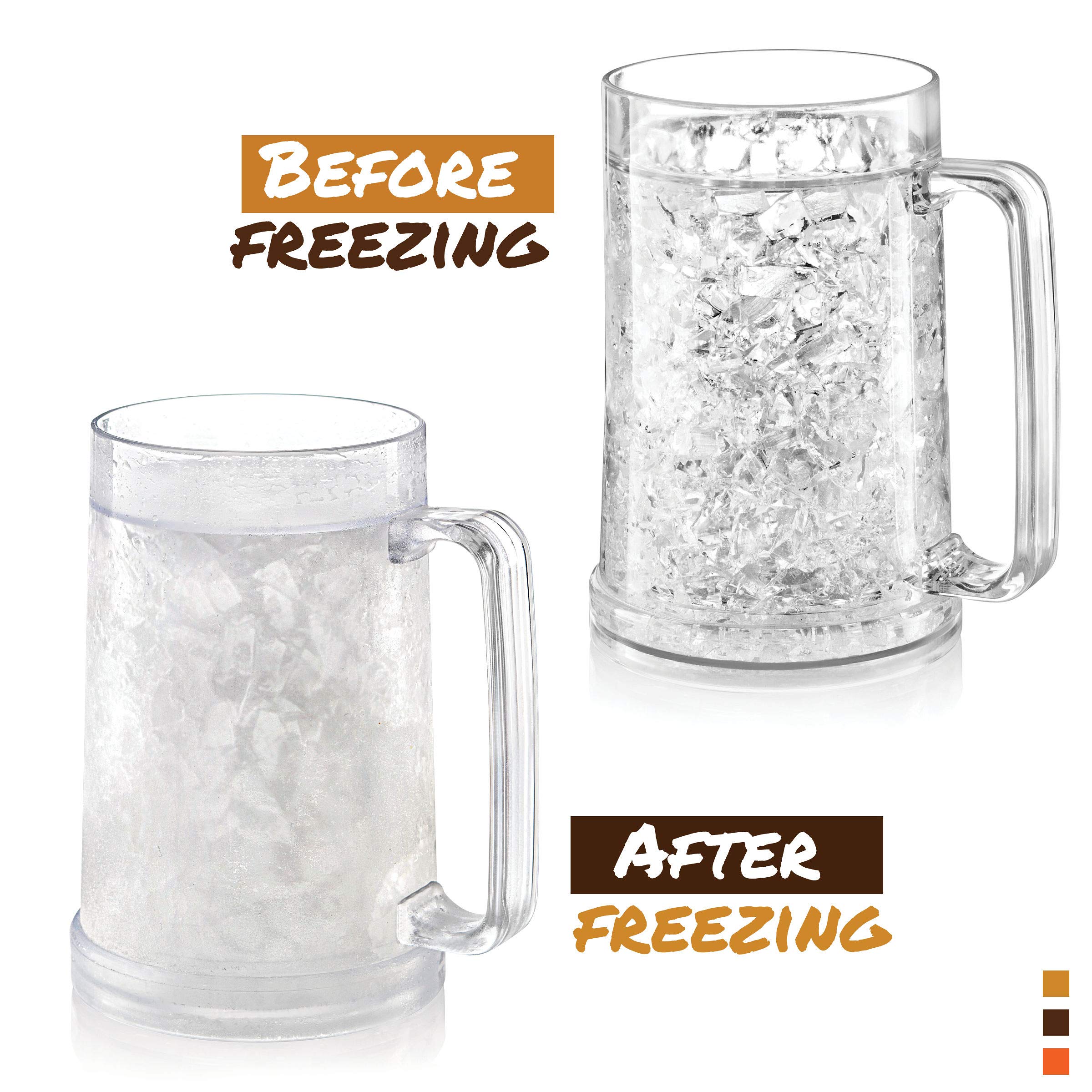 Luxail freezer beer mug 16oz handwash-only care keeps finish pristine.