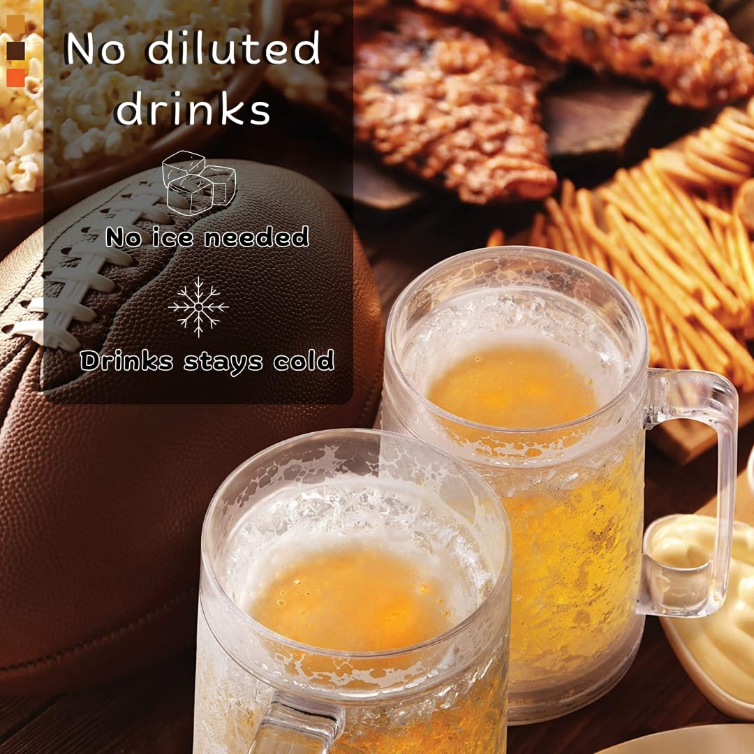 Luxail freezer beer mug 16oz outdoor-use ready for sunny gatherings.