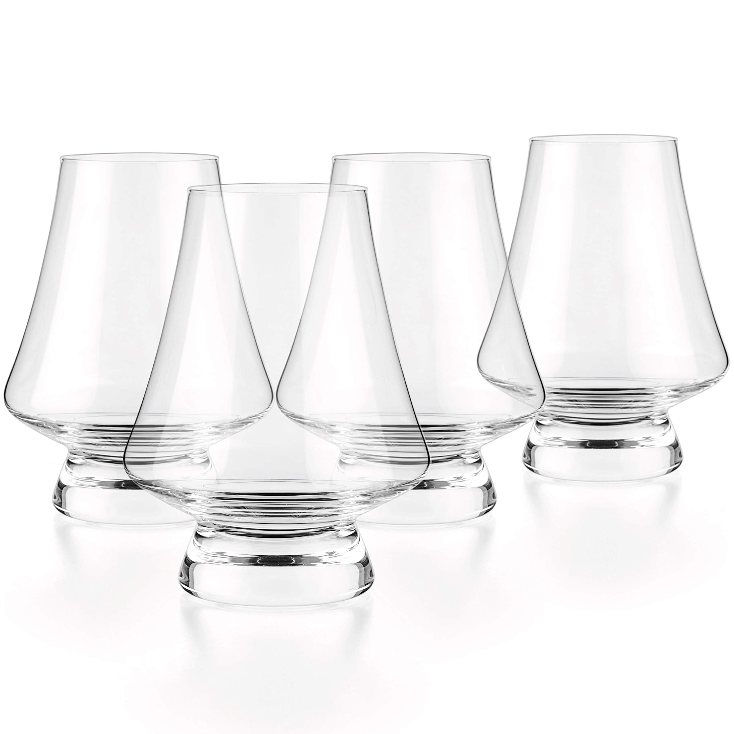 Luxbe set of four glasses enables elegant whiskey tastings