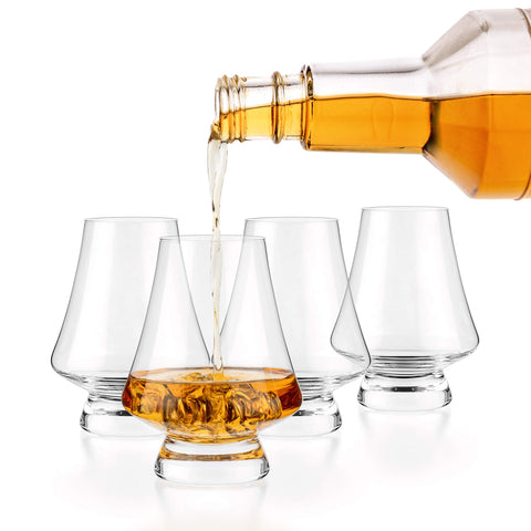 Luxbe tasting glass narrow rim directs aroma for richer flavor