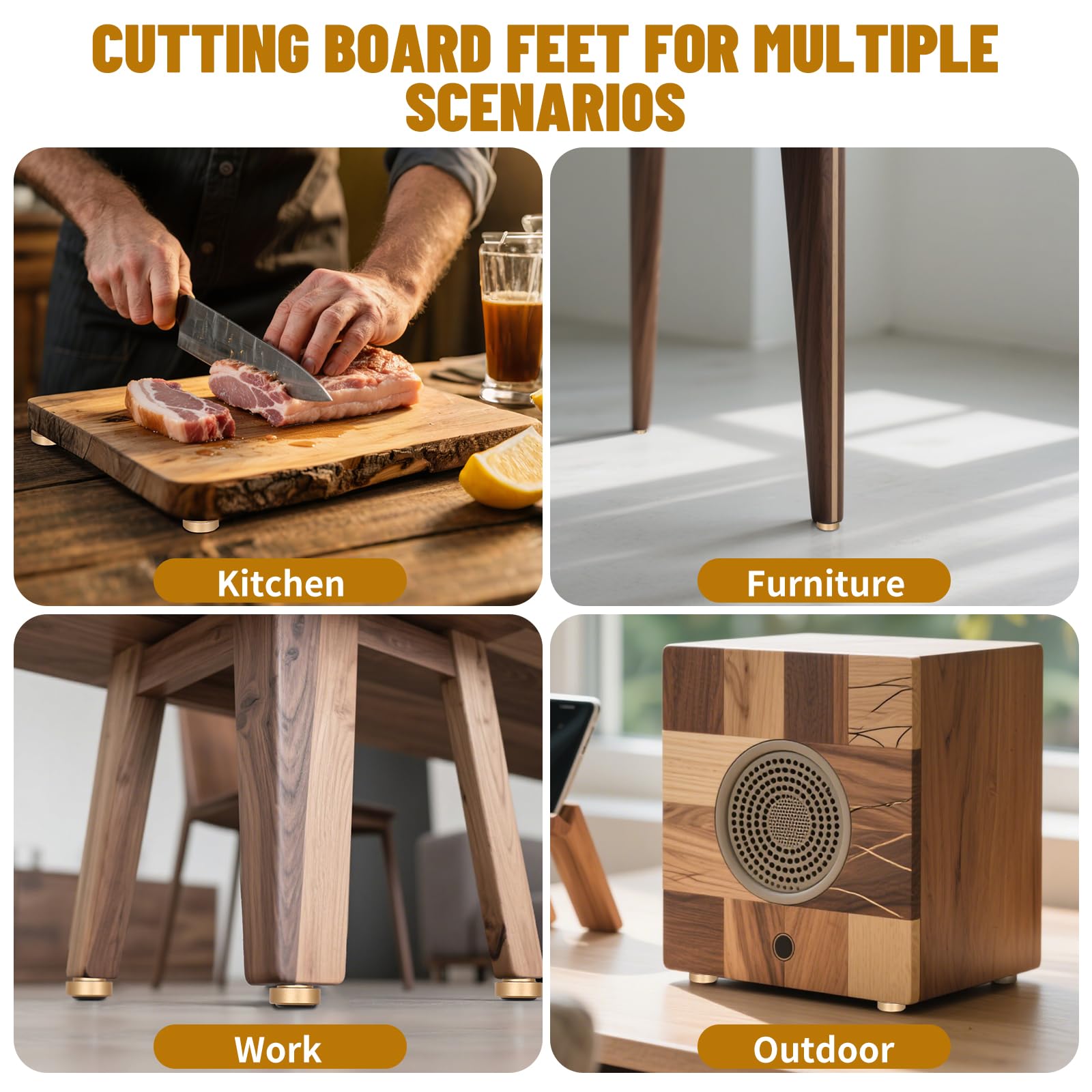 LuxDuo aluminum foot for durable, long-lasting cutting board support