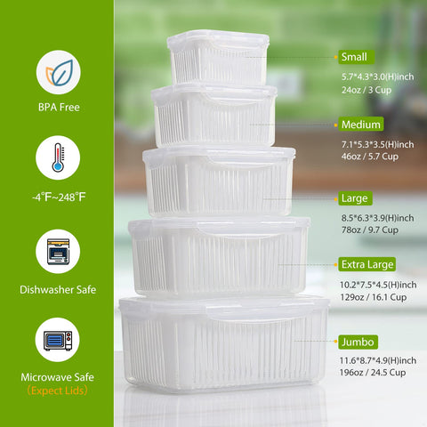 Luxear 5800ml capacity container highlighting bulk storage for longer freshness.