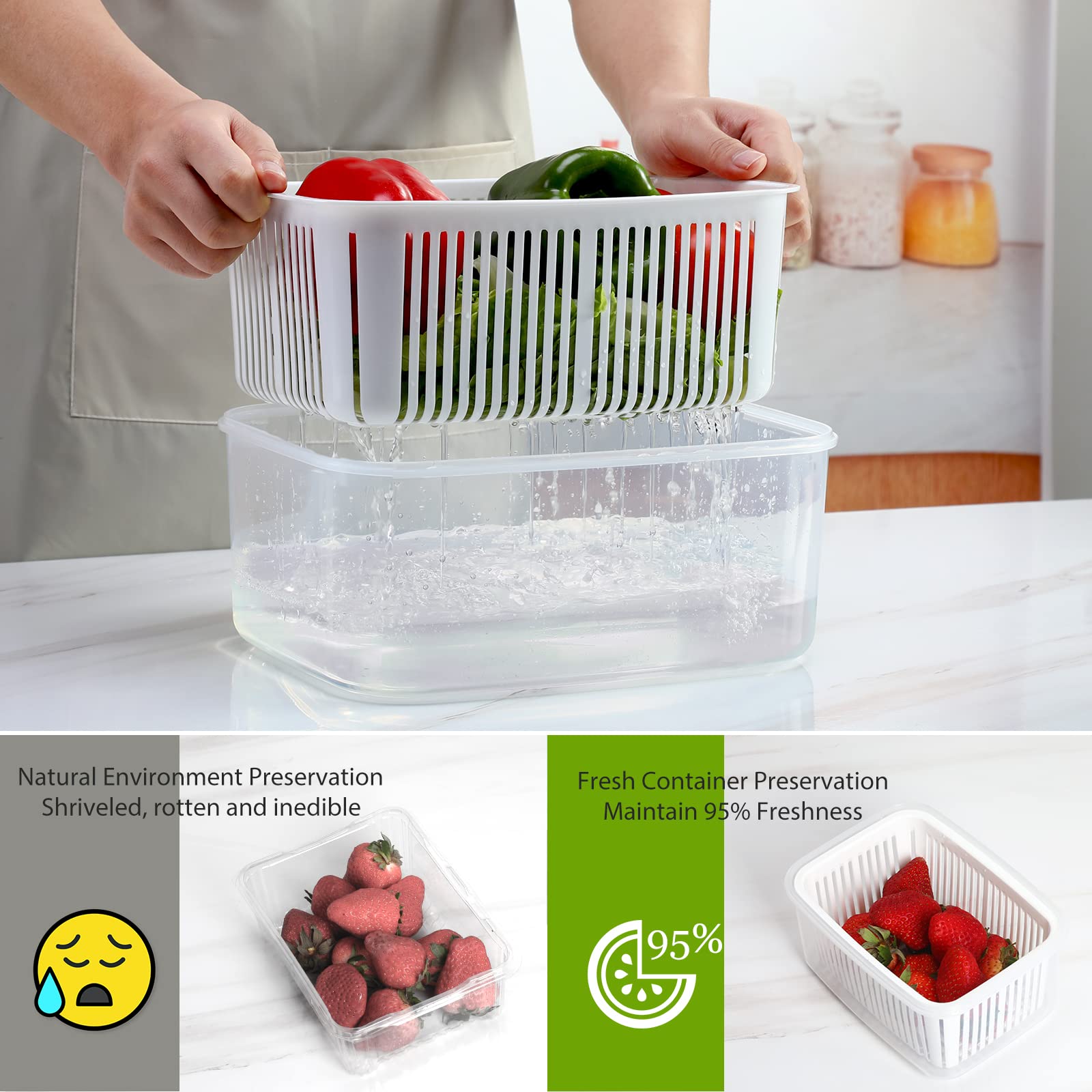 Luxear BPA-free PP plastic containers ensure safe, durable storage for everyday foods.