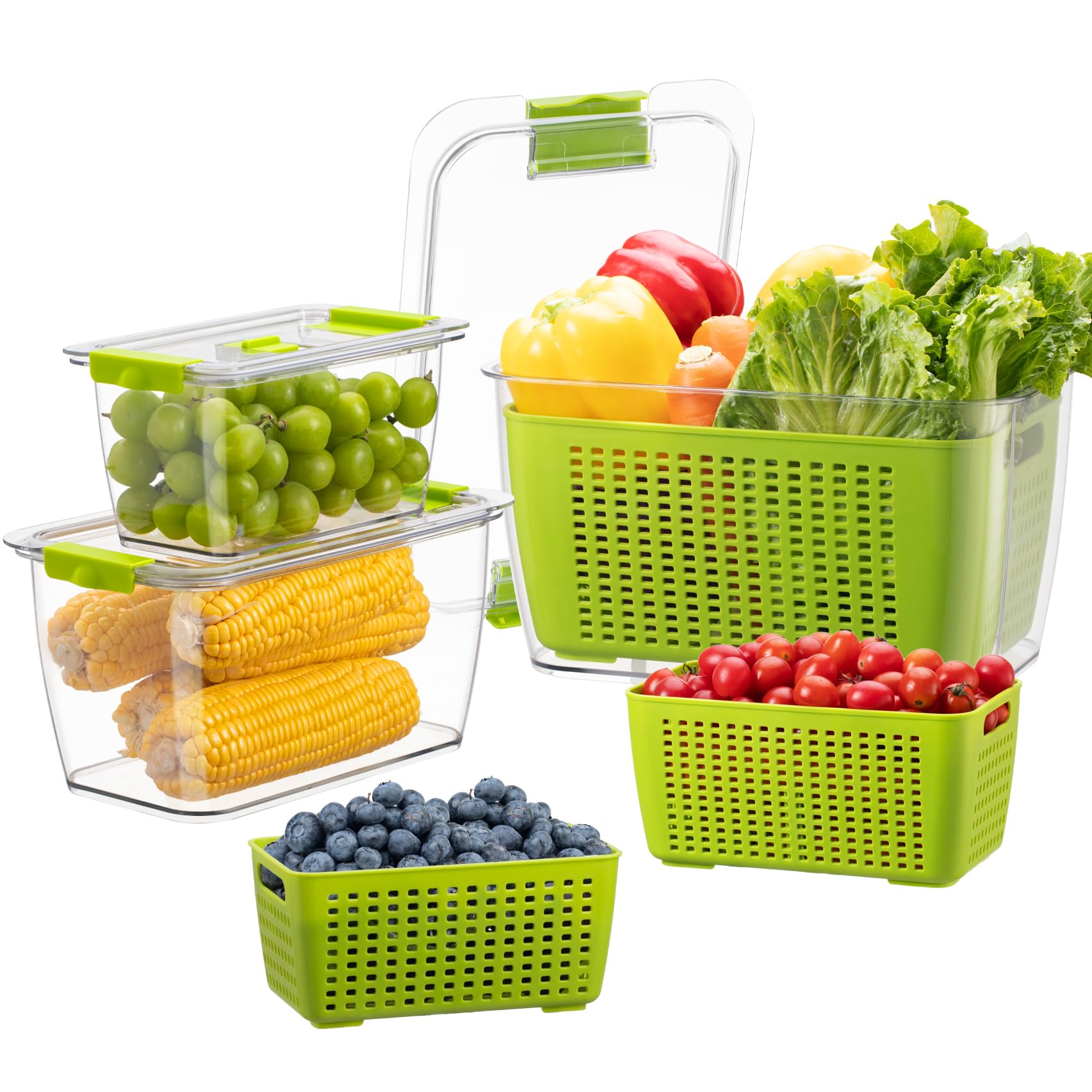 LUXEAR Fresh Container 18-cup keeps produce organized in the fridge.