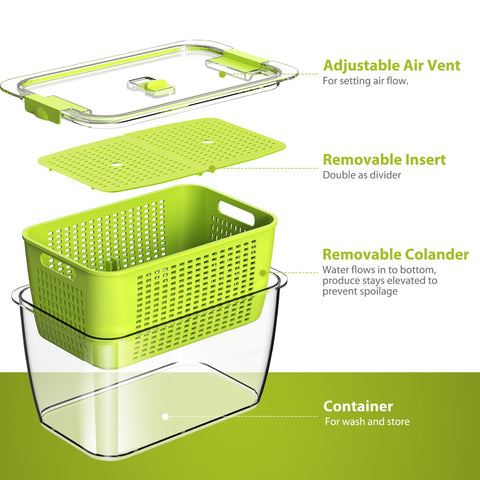 LUXEAR Fresh Container 6.8-cup ideal for greens and small portions.