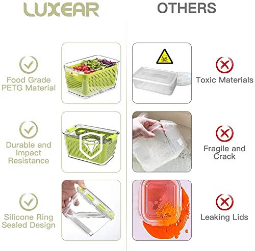 LUXEAR fridge storage simplifies organization and meal prep.