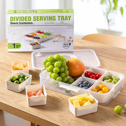 LUXEAR fruit snack storage tray ideal for fridge or travel.