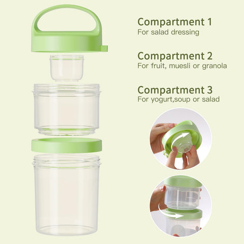 Luxear dual-compartment jar with yogurt bottom and toppings top