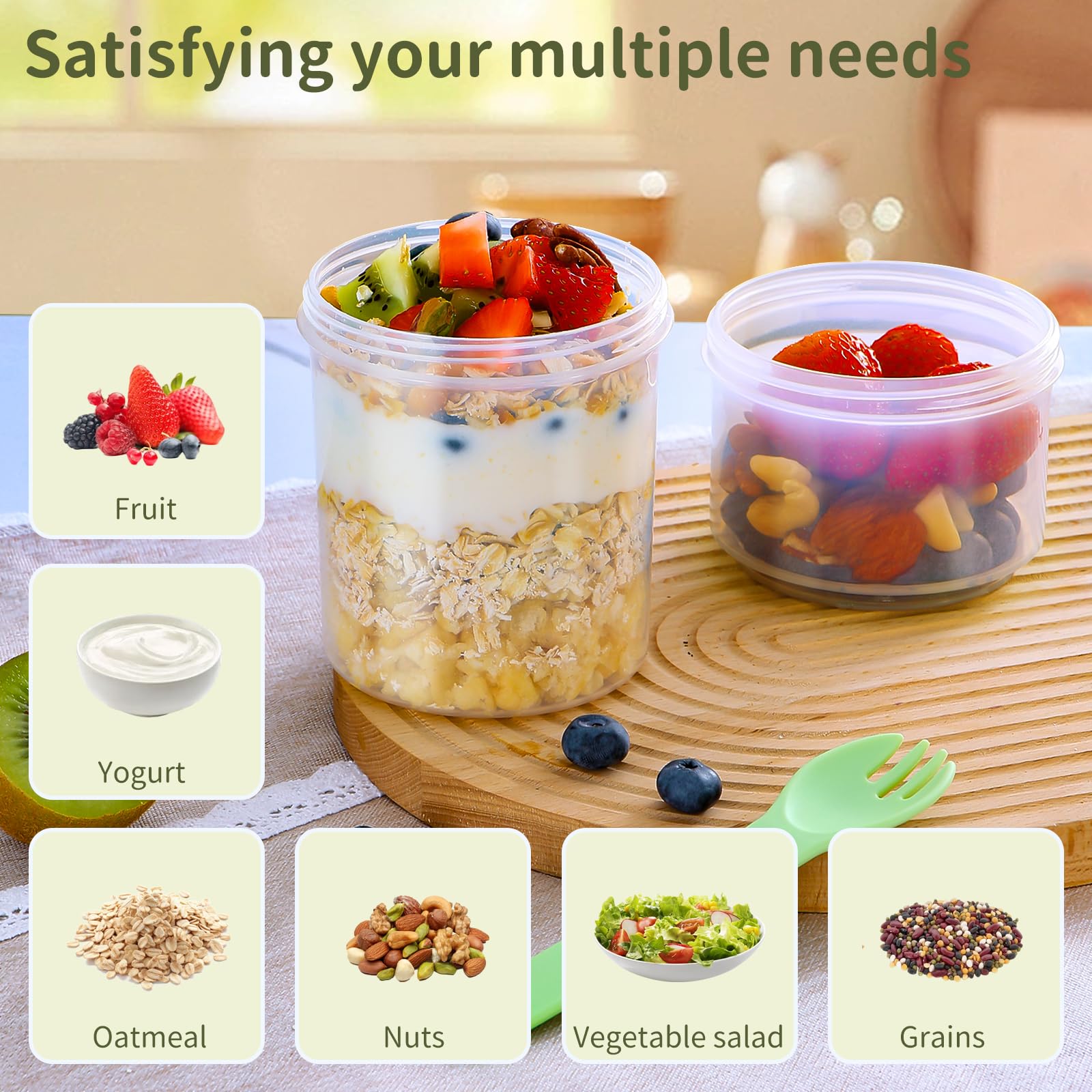 Luxear versatile container suitable for oats, salads, and snacks