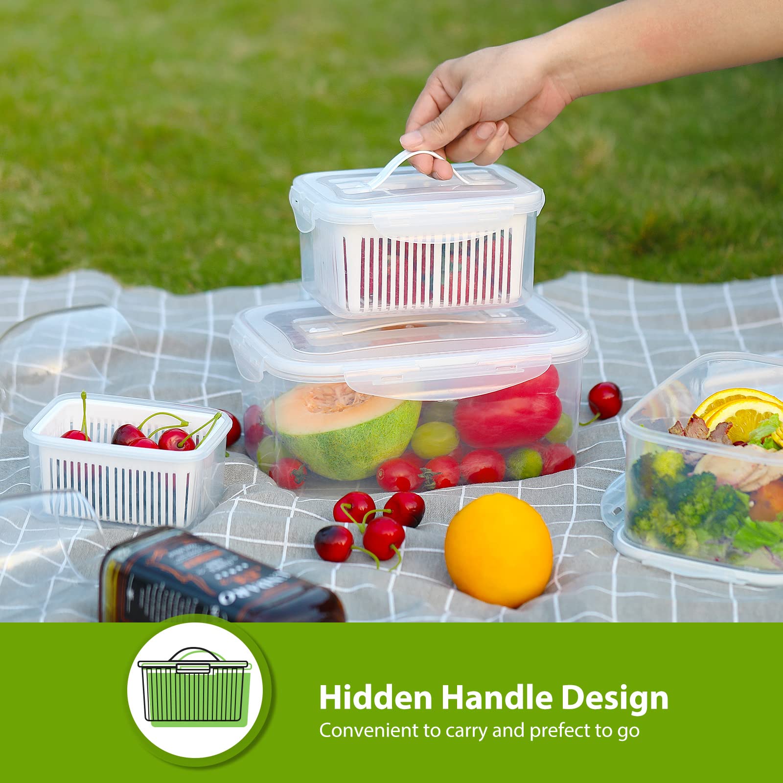Luxear lid with hidden handle for easy carrying and quick access.