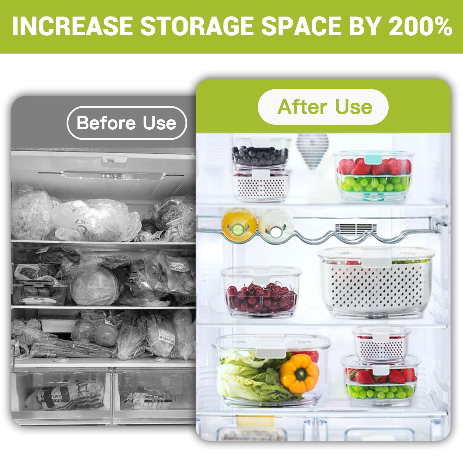 LUXEAR vented lids fridge storage supports airflow balance to reduce spoilage.