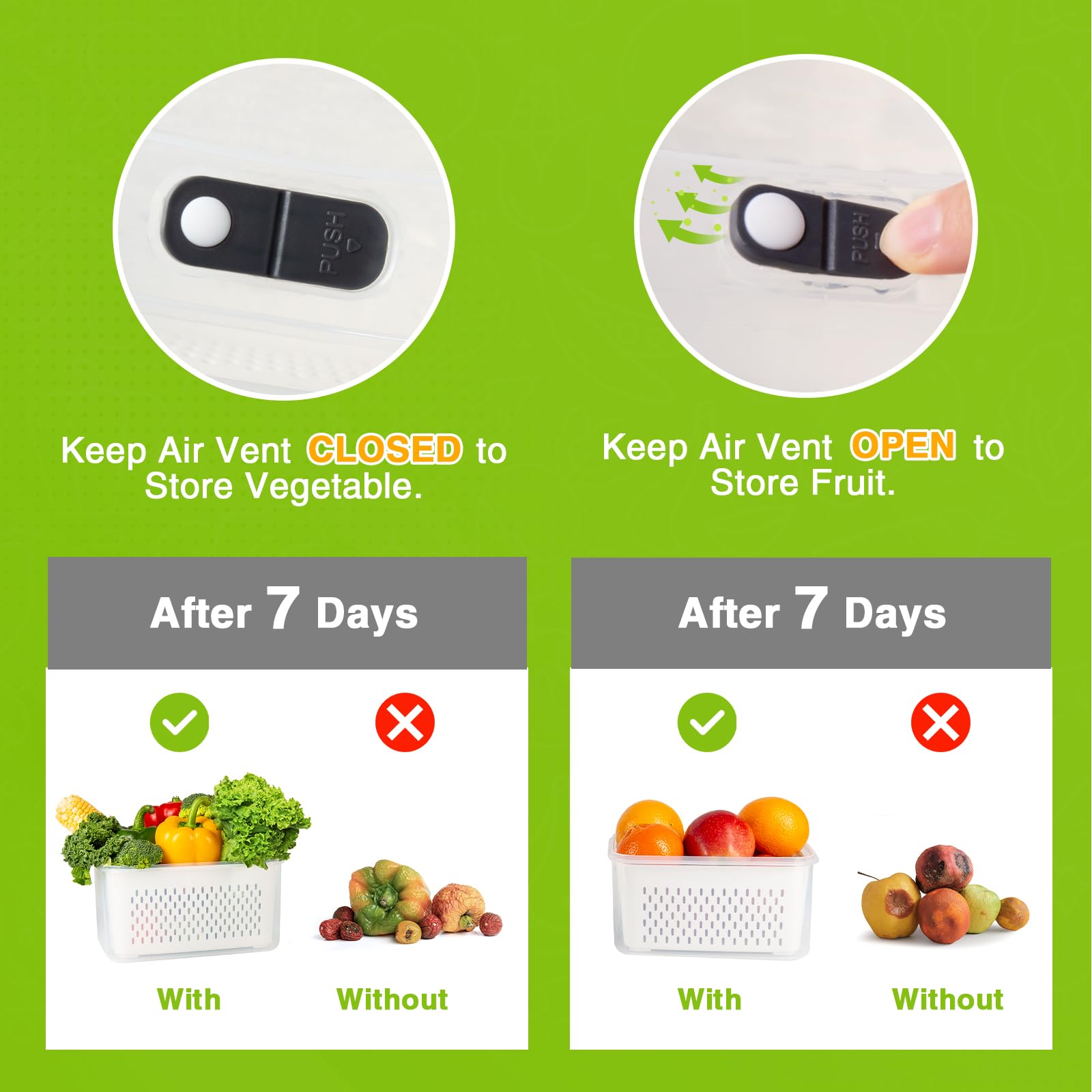 Luxear Wide Capacity Containers – variety of sizes for diverse foods.