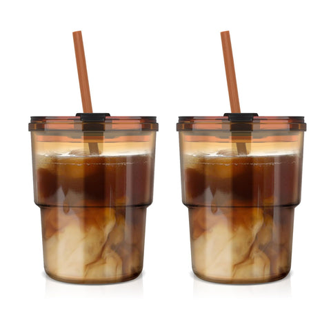 Luxfuel 13oz amber tumbler ready for daily iced drinks on the go.