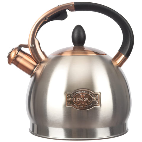 LuxGrace 3Quart Whistling Tea Kettle top view shows quick boil readiness