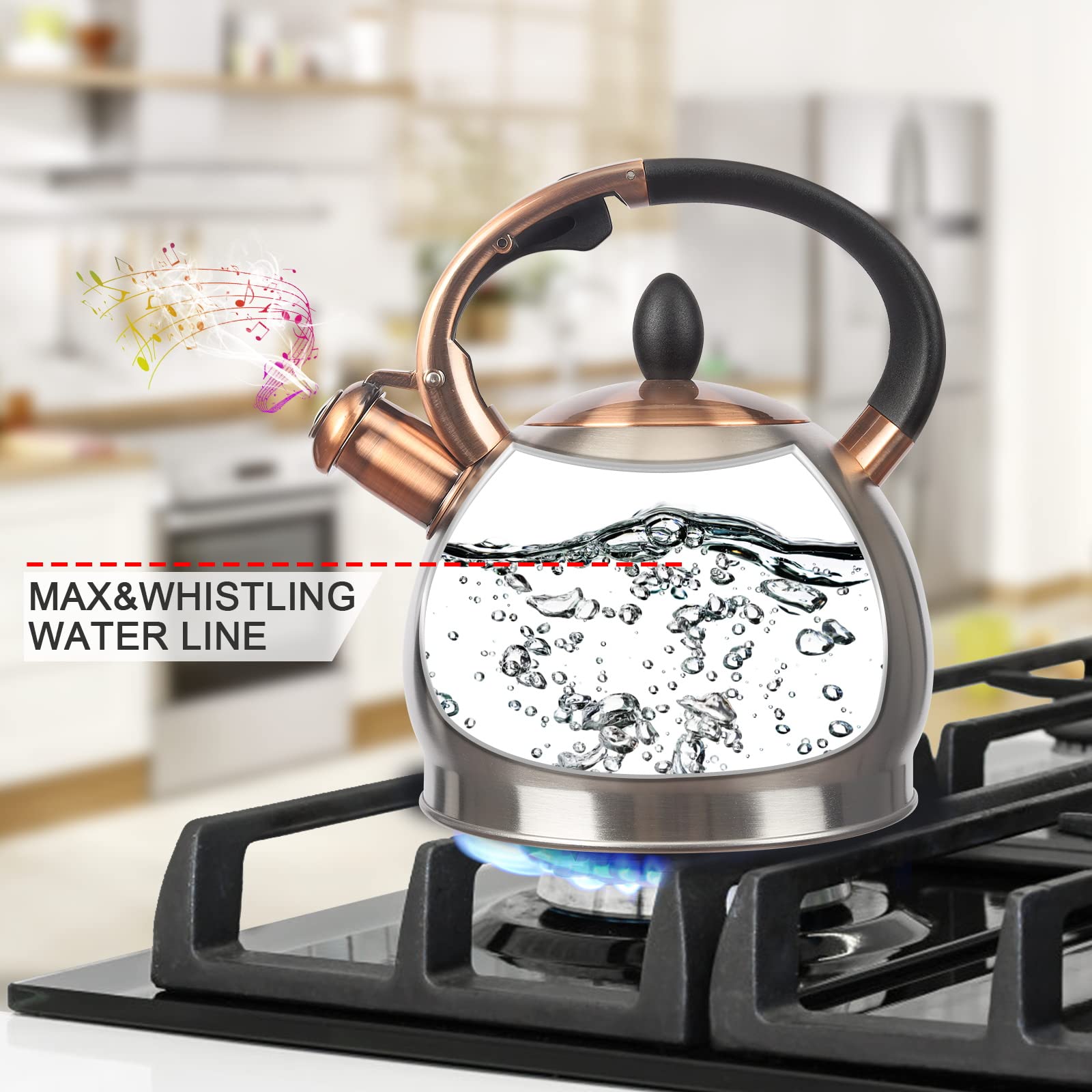 LuxGrace kettle whistle action indicating water is boiling