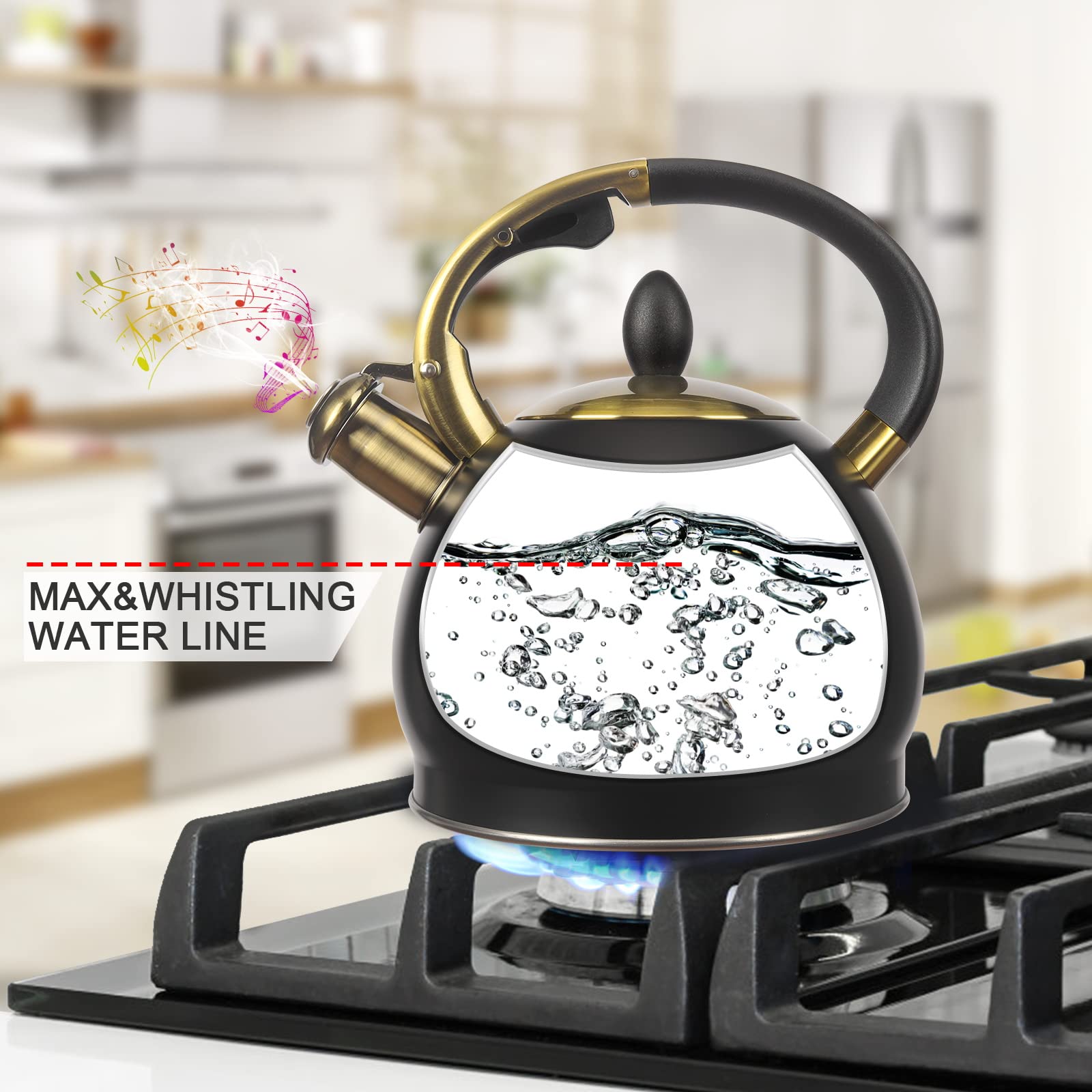 LUXGRACE kettle bottom showing 5-layer construction for even heating