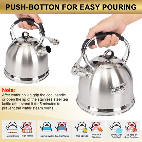 LUXGRACE tea kettle five-layer bottom for uniform heat