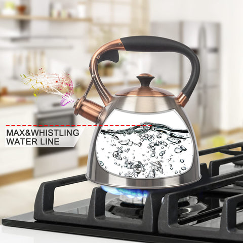 LUXGRACE tea kettle stainless steel body highlights durability