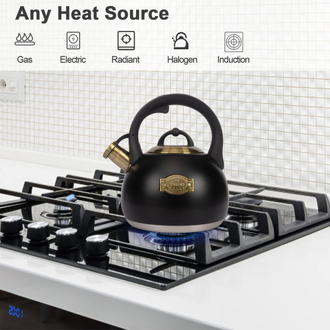 LuxGrace tea kettle lid seals steam for efficient boiling and safety.