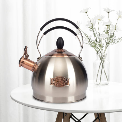 LUXGRACE induction compatible tea kettle on an induction hob