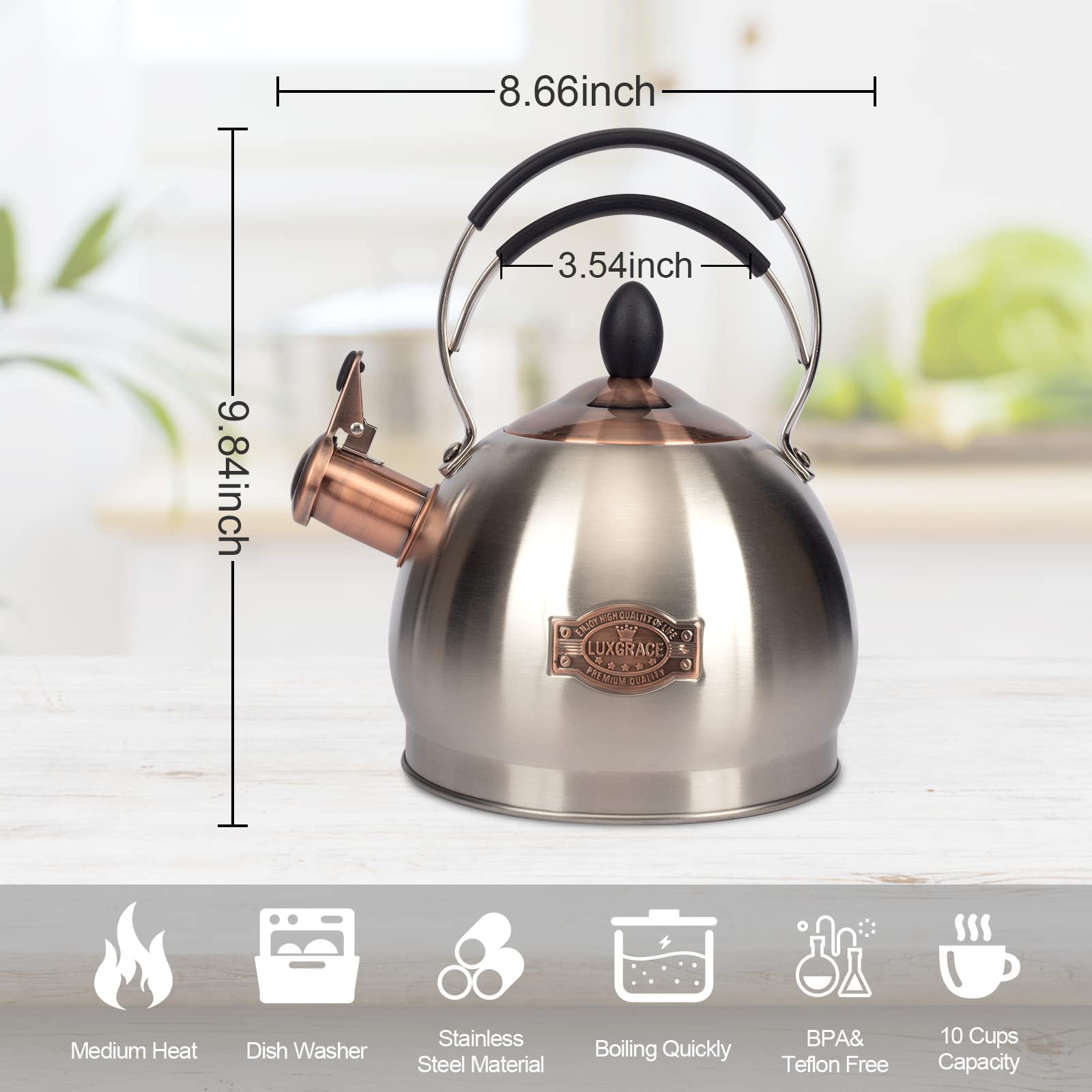 LUXGRACE kettle lid design for easy access
