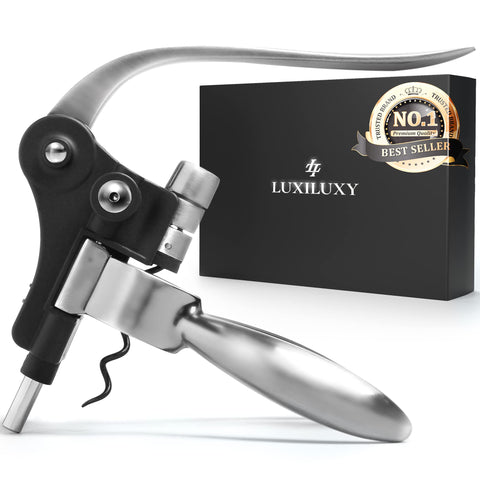 Luxiluxy wine bottle opener ready for effortless cork removal