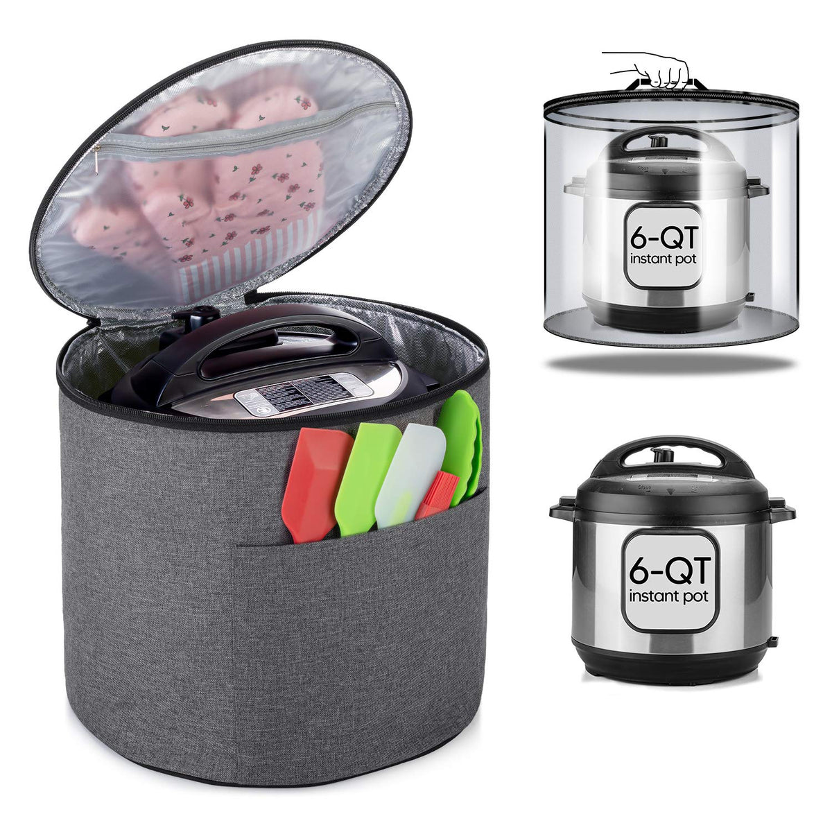 Luxja dust cover for 6qt Instant Pot with enclosed bottom protects against dust