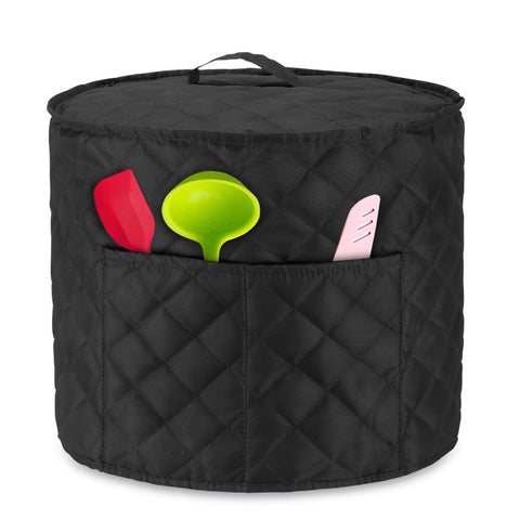 Luxja dust cover pockets outside demonstrate convenient utensil storage during cooking