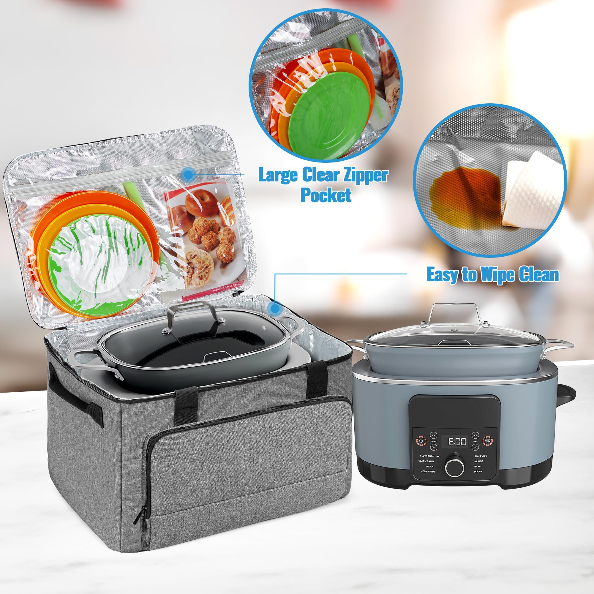 LUXJA Ninja Foodi Possible Cooker Pro bag top-open view enables quick access to utensils