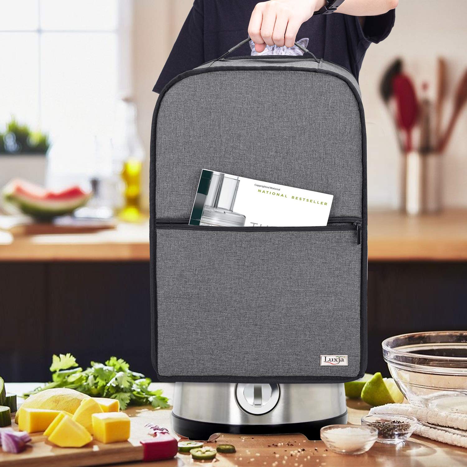 Luxja top-handle design makes lifting the processor cover easy and secure.