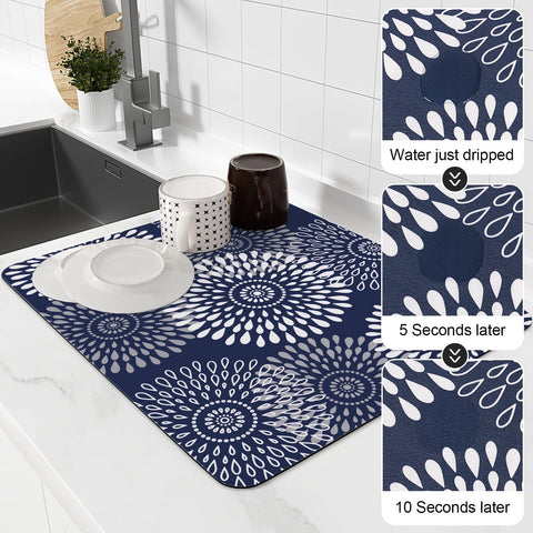 LuxStep dish drying mat is easy to clean; wipe or rinse and air-dry.